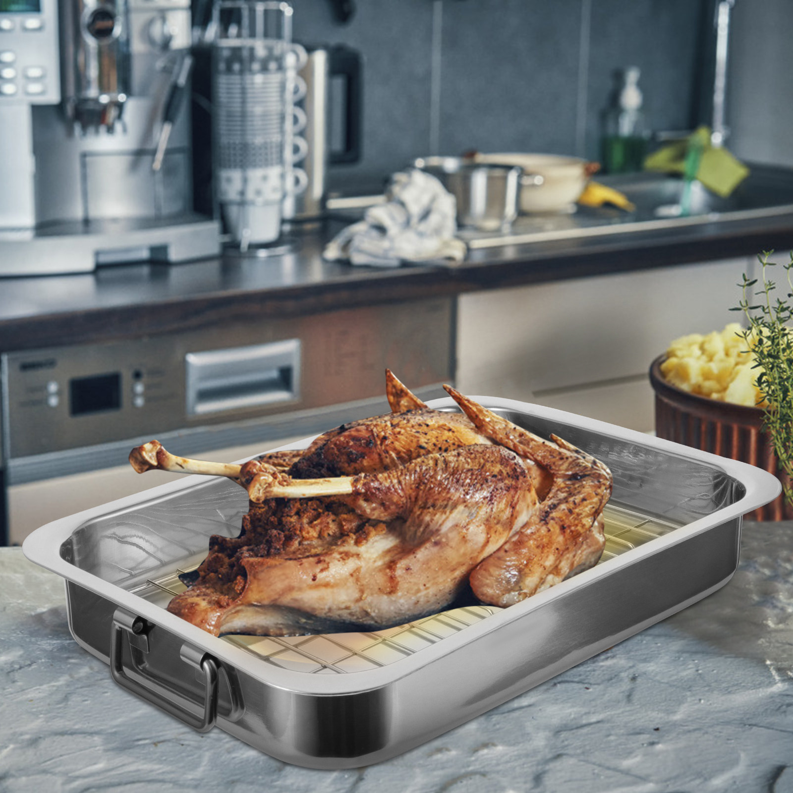 Kitchen Baking Tray Set - 1 Zestaw prostokątnych blach do pieczenia