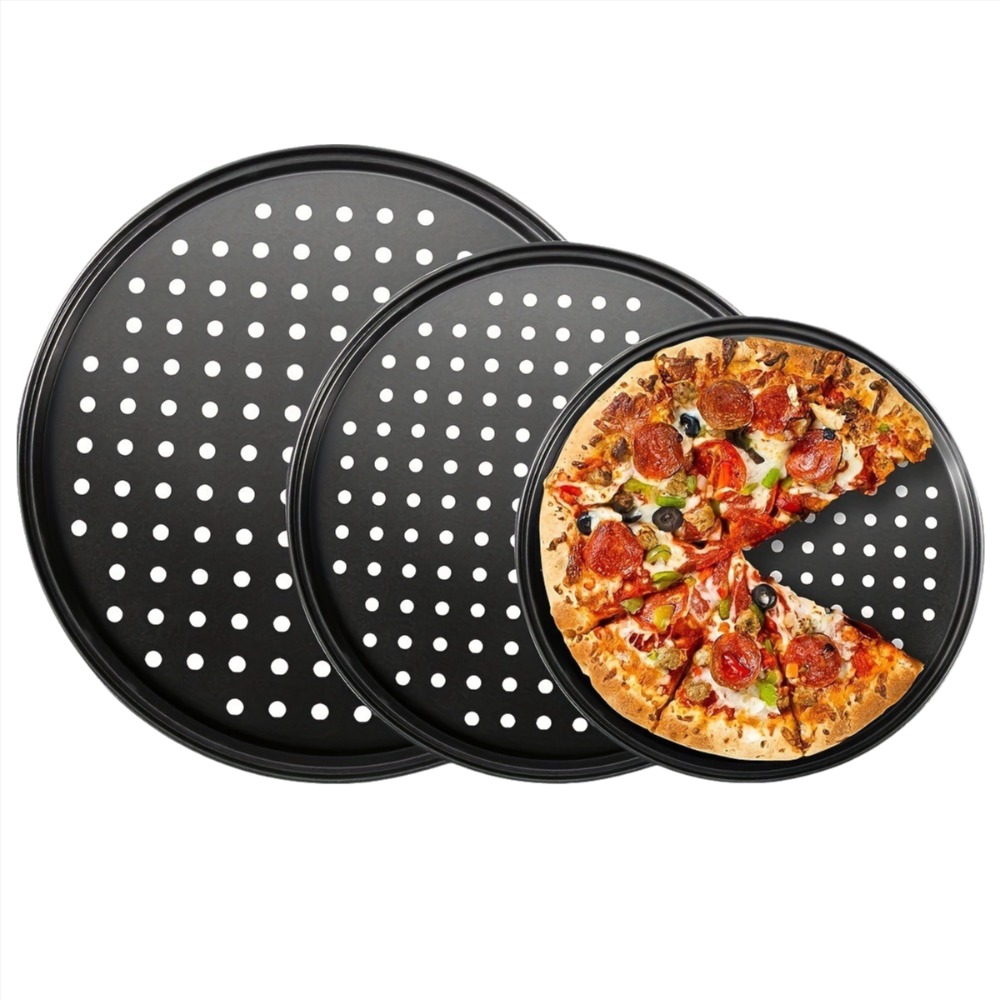 Kitchen Baking Tray Set - Zestaw perforowanych blach do pizzy z