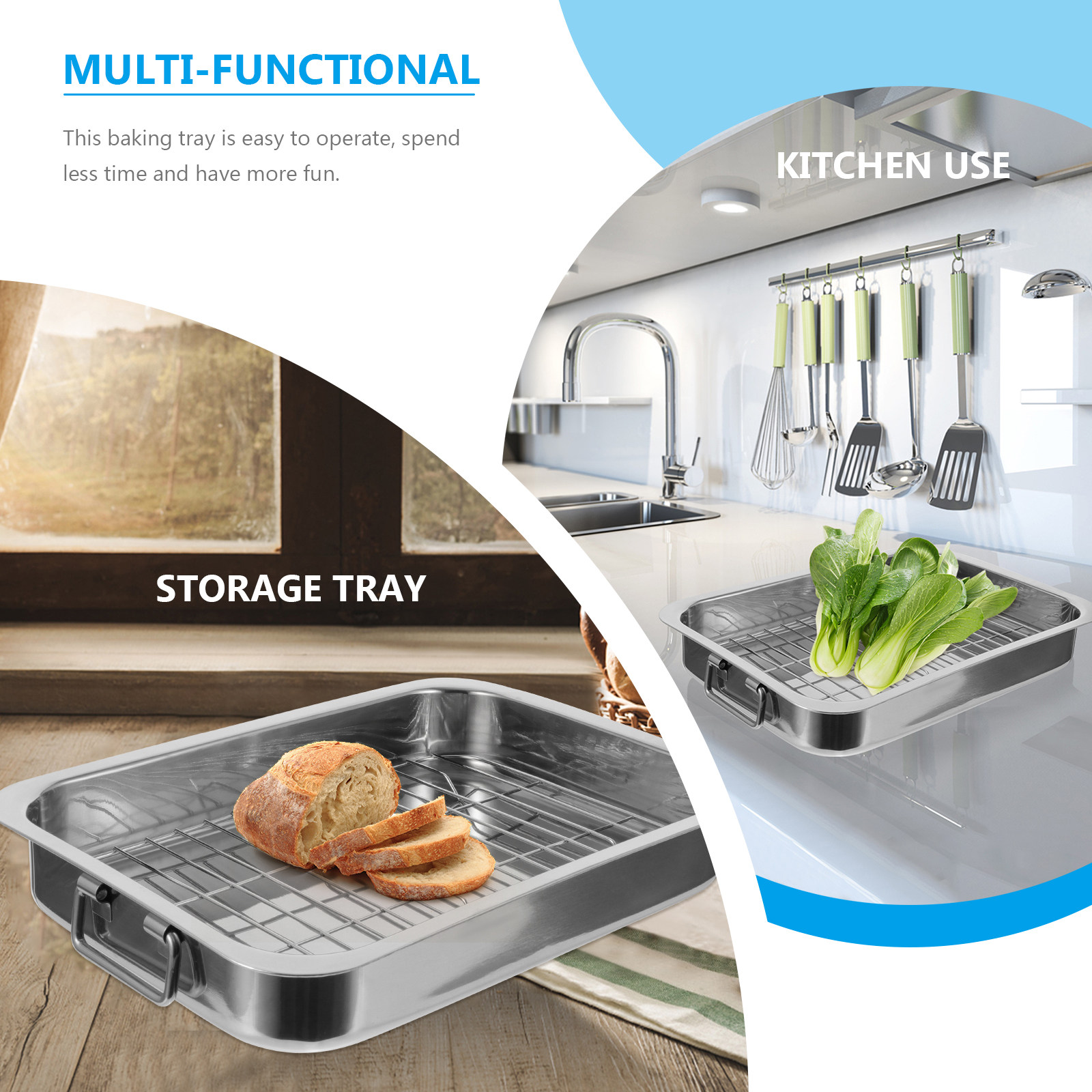 1 Zestaw prostokątnych blach d – Kitchen Baking Tray Set recenzja i cena